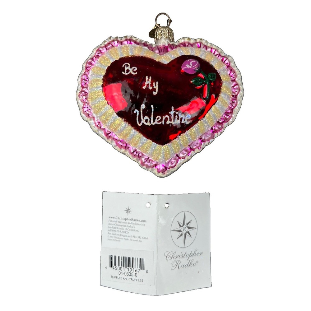 Christopher Radko "Ruffles And Truffles" Ornament "Be My Valentine" Heart 2001